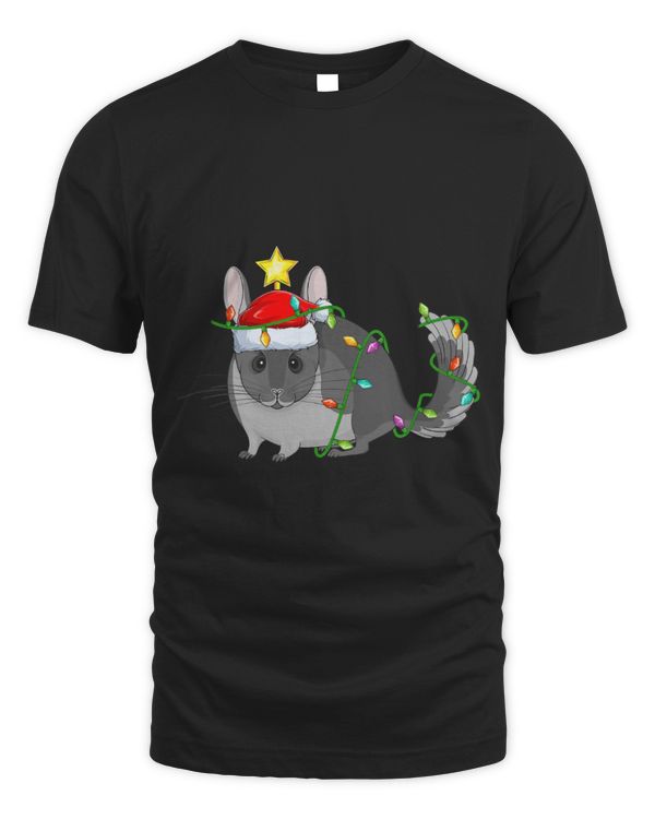 Chinchilla Mammal Xmas Tree Lighting Santa Chinchilla Christmas