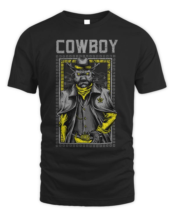 Coyote Mammal Yellow Graphic Wolf Demon Creature Cowboy