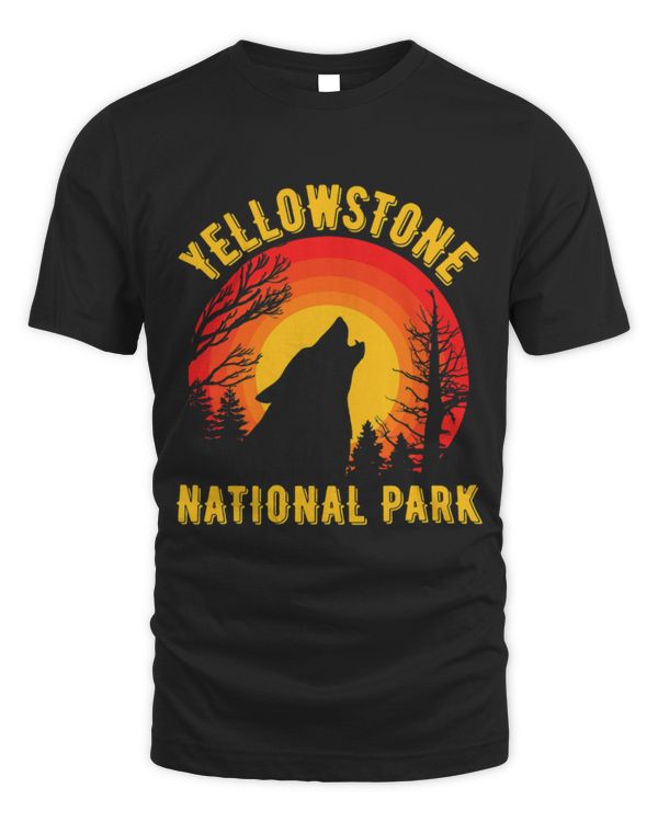 Coyote Mammal Yellowstone National Park Wyoming Wolf Retro Sunset Nature