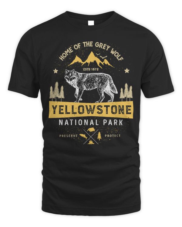 Coyote Mammal Yellowstone TNational Park Grey WolfVintage s Men camper