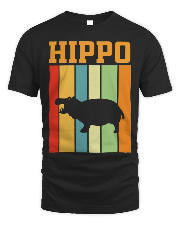 Hippo Pet Shadow silhouette in Retro Colors