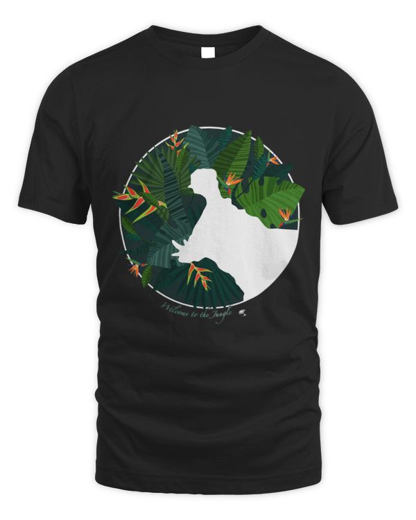 Hippo Pet Silhouette in a circle with jungle background
