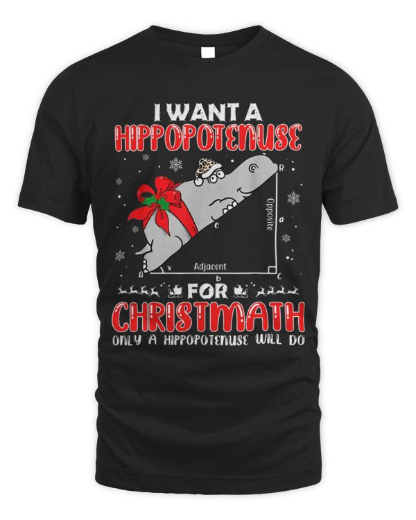 Hippo Pet I Want a Hippopotenuse For Christmath Math Teacher