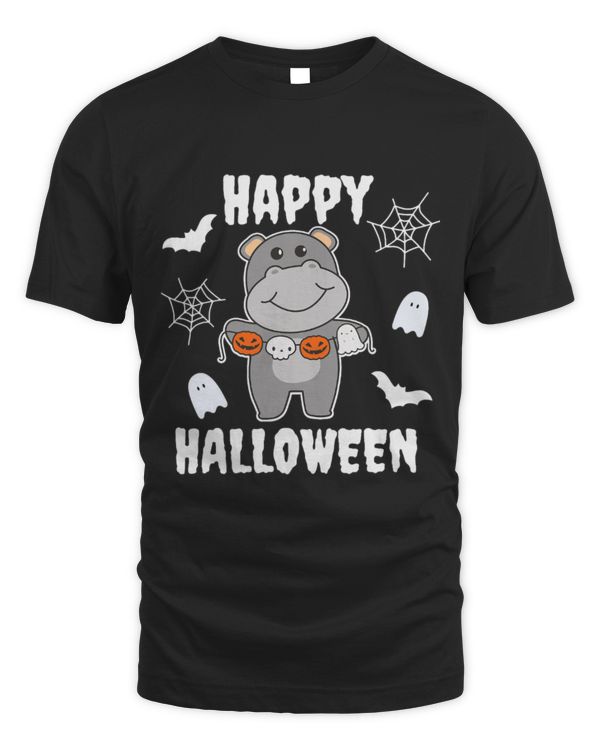 Hippo Pet Happy Halloween Pumpkin Bat Hippos Halloween