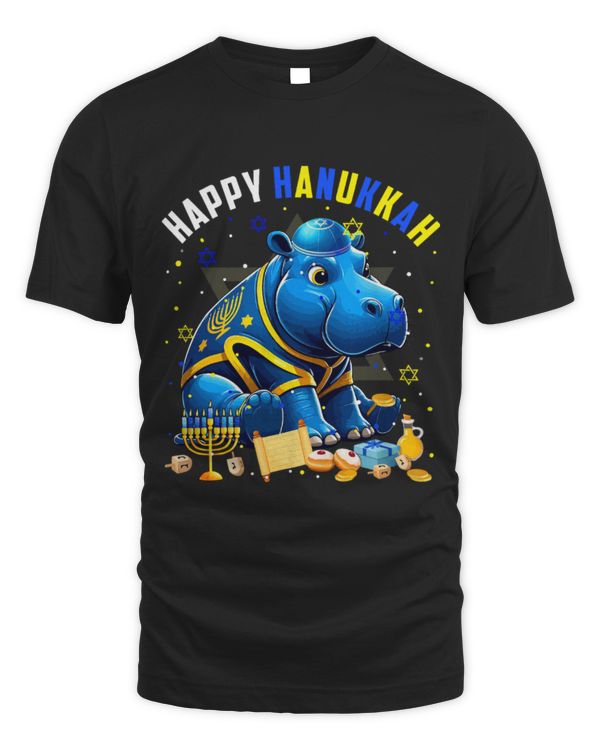 Hippo Pet Happy Hanukkah Hippo Costume Jewish Symbols Menorah Lover