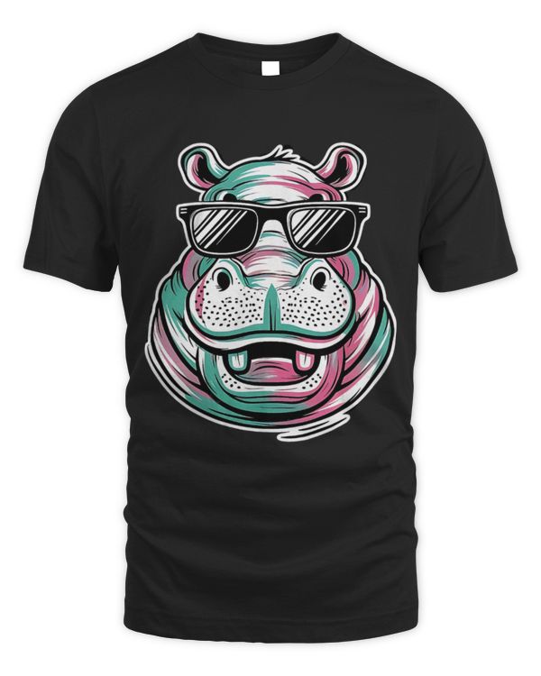 Hippo Pet Happy Hippo Shades Cool Hippopotamus Pop Art
