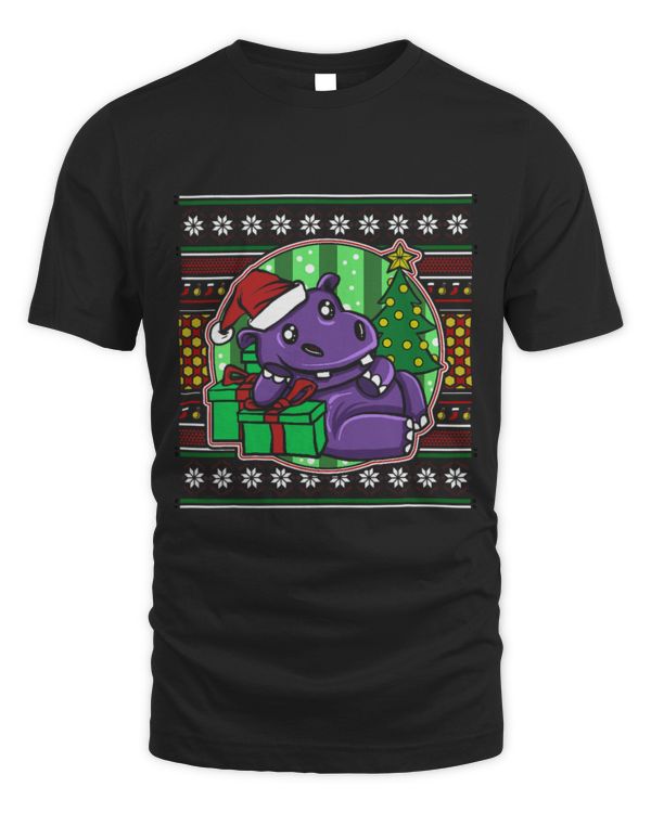 Hippo Pet Ugly Christmas Xmas Holiday Santa Claus Party hippo 4