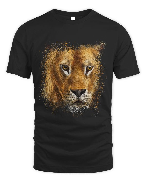 Lion Pet Face Stylish Splash Art Paint Retro Graphic