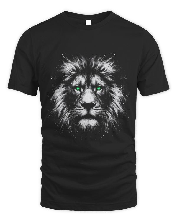 Lion Pet Face With Green Eyes