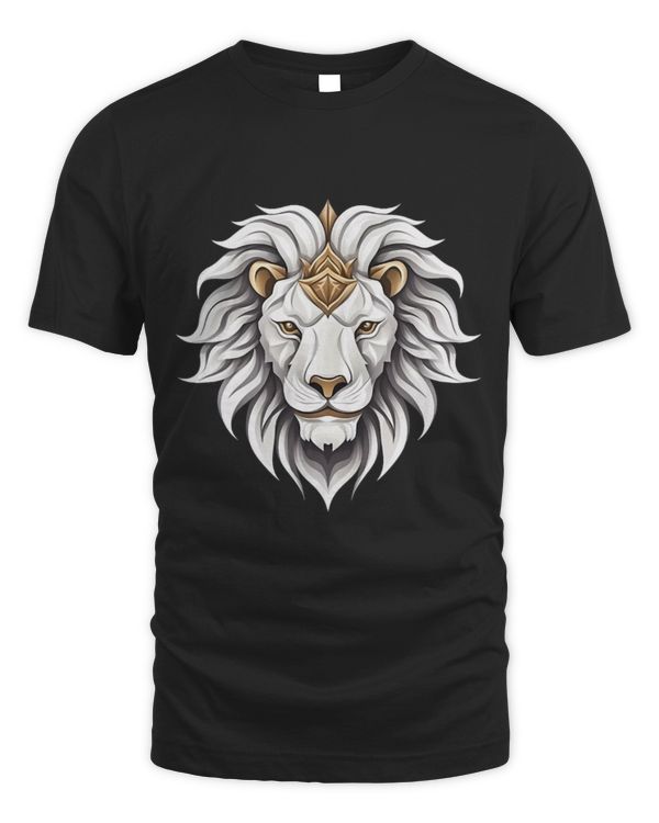 Lion Pet Face White with Golden Accents Animal Lover