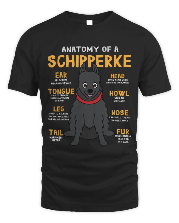 Schipperke Anatomy Funny Dog Mom Dad Gift 211