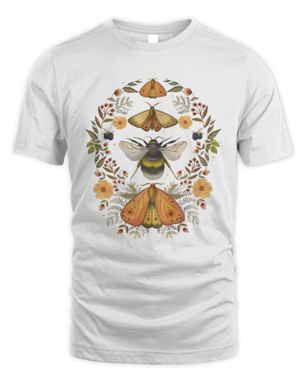 Moth & Bee T-Shirt, Cottagecore Moth Shirt, Dark Academia Moth T-Shirt, Butterfly Forestcore Top