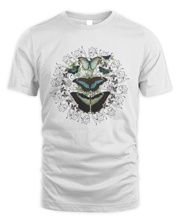 Butterfly Shirt, Nature Lover Shirt, Boho T-shirt, Botanical Butterflies