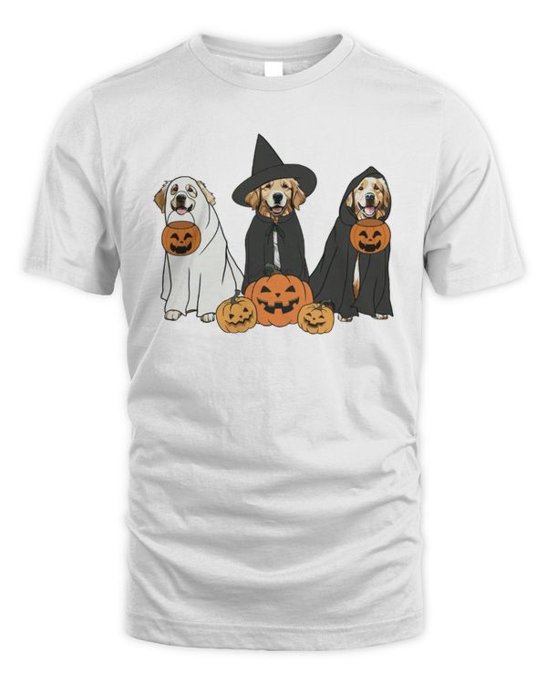 Ghost And Witch Golden Retriever