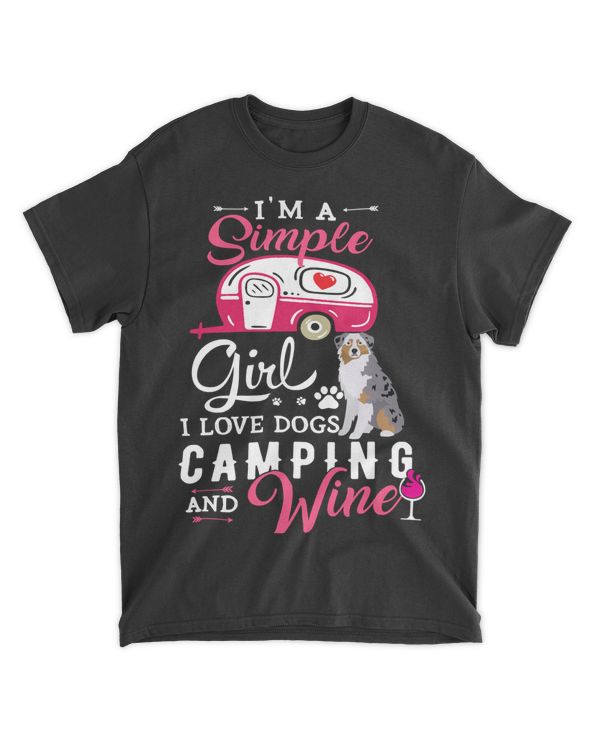 Camping Camp Dog Australian Shepherd Dog Simple Girl Camping Dog Lover Gift paw Camper