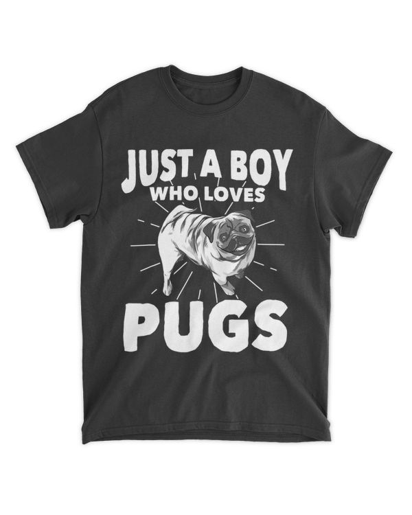 Just A Boy Who Loves Pugs Dog Owner Gift Pug
