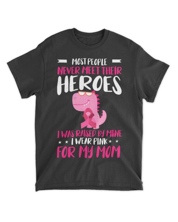 Dino TRex Breast Cancer Awareness I Wear Pink For My Mom