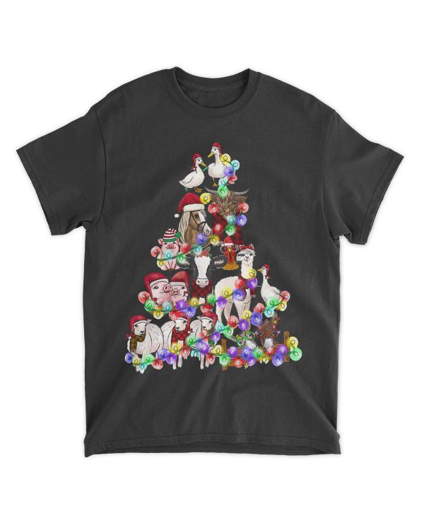 Farm Animals Christmas Tree Funny Cow Sheep Chicken Xmas