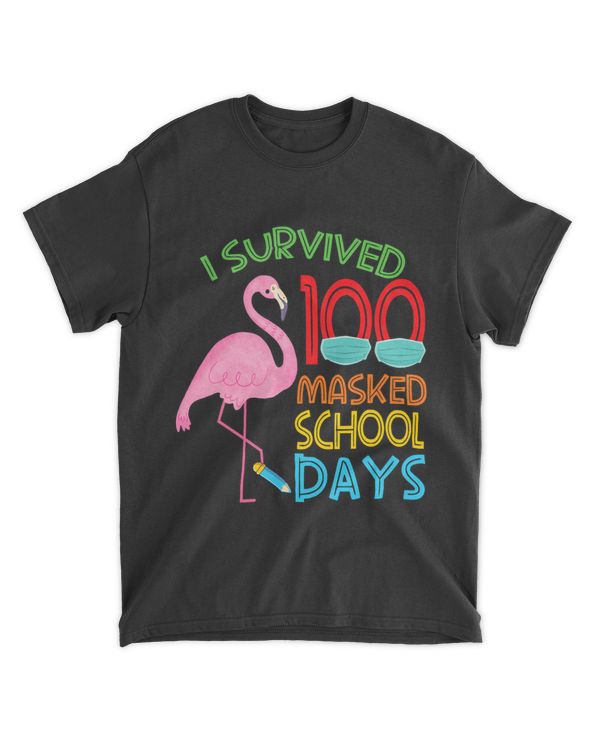 I Survived 100 Masked School Days 2flamingo lovers gift