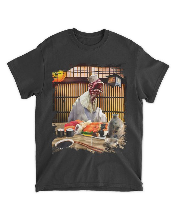 Chicken Sushi Chef In Restaurant Funny