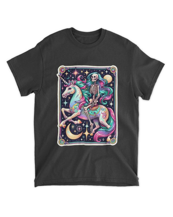 Skeleton Riding Unicorn Tarot Card Celestial Fanta