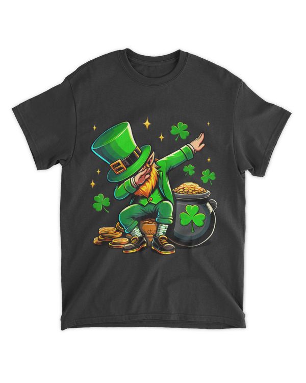 St Patricks Day Dabbing Leprechaun Shirts For Boys