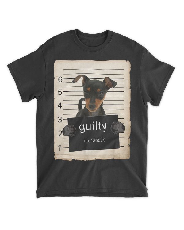 Miniature Doberman pinscher Dog mug shot bad dog Long Sleeve T-Shirt