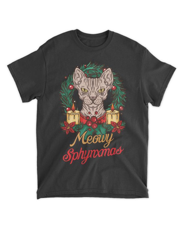 Santa Sphynx Hairless Cat Lovers Christmas Gift Sweatshirt