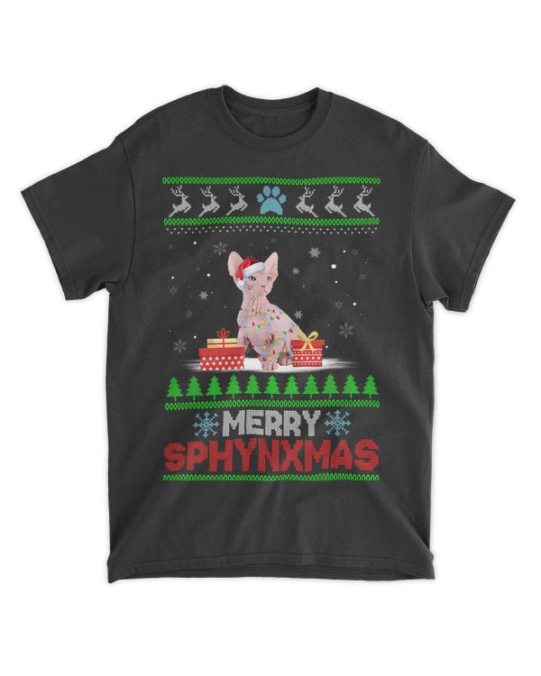 Sphynx Cat Lover Christmas Ugly Xmas Sweater Sphynx T-Shirt