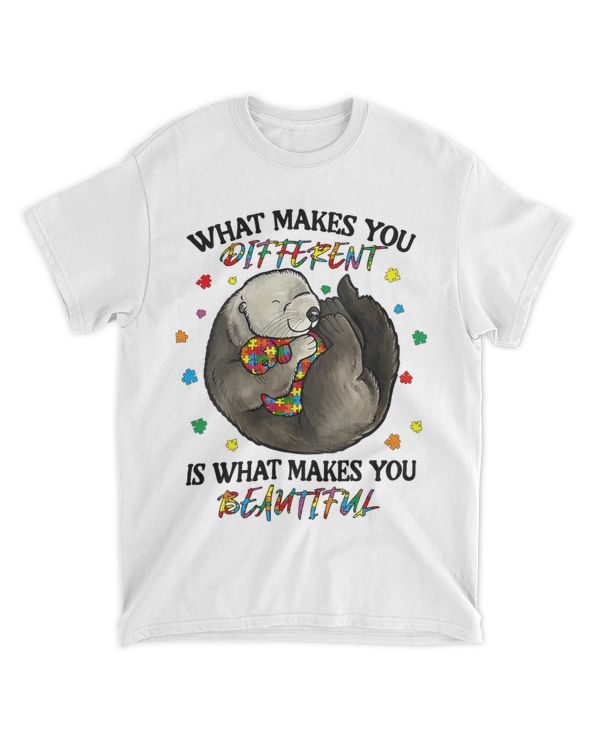 Autism Awareness Shirt What Make Beautiful Otter Mom Gift