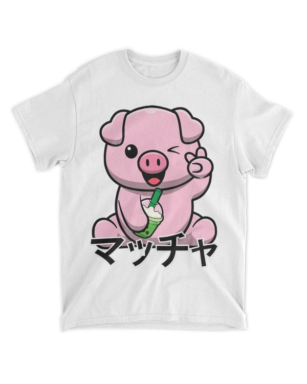 Matcha Milk Tea 2Kawaii Anime Pig 2Japanese Aesthetics