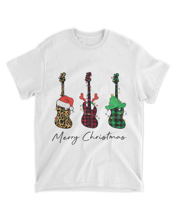Bass Guitar Santa Hat Reindeer Horns Merry Christmas Gifts