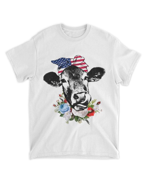 4th of July Patriotic Cow Bandana American Flag Funny Gift