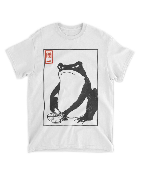 Unimpressed Frog Grumpy Japanese Frog Cute Cottagecore Art