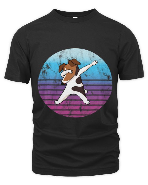 Dabbing jack russell terrier retro sun