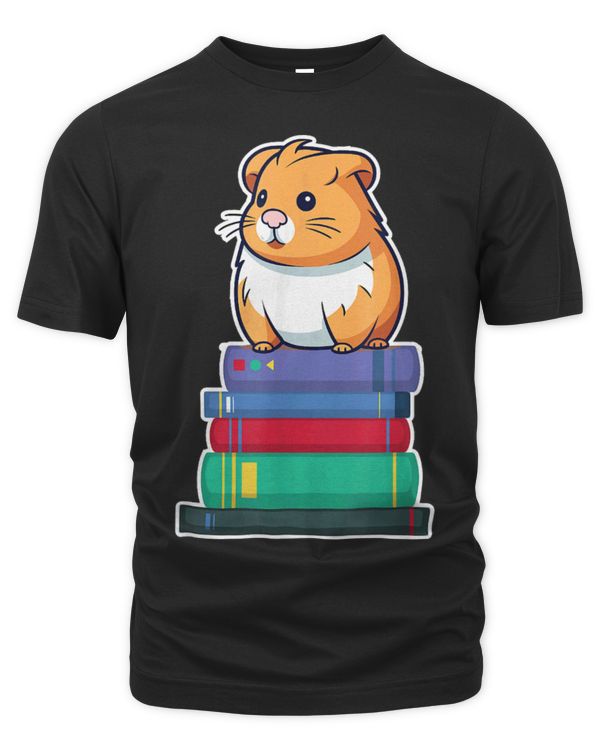 Hamster Pet Reading Hamster Sitting on Top of a Stack of Books