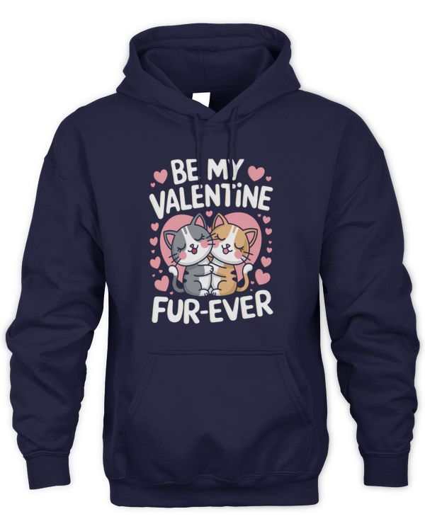 Valentines Day Cute Cat Couple Be My Valentine Fur-Ever Long Sleeve