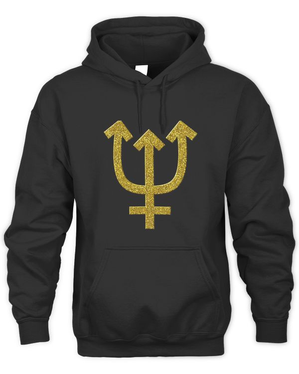 Trident Neptune Golden retro Astrology symbol