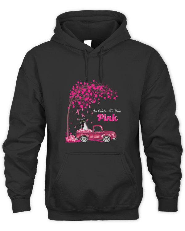 Funny Cat In October We Wear Pink T-Shirt