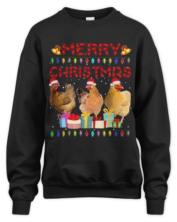 Chicken Lover merry christmas chicken 2santa hat lights xmas 2