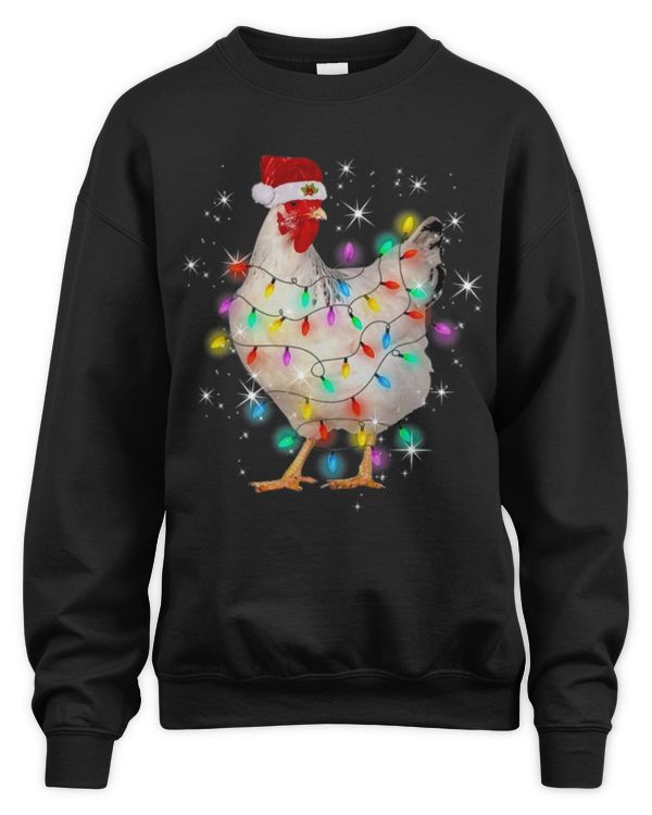 Chicken Lover Christmas Light Tree Xmas Santa